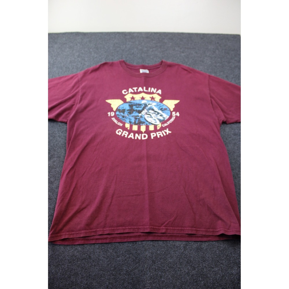 Gildan Catalina Grand Prix Motorcycle Racing T-Shirt Maroon Mens XL Sunline ARC